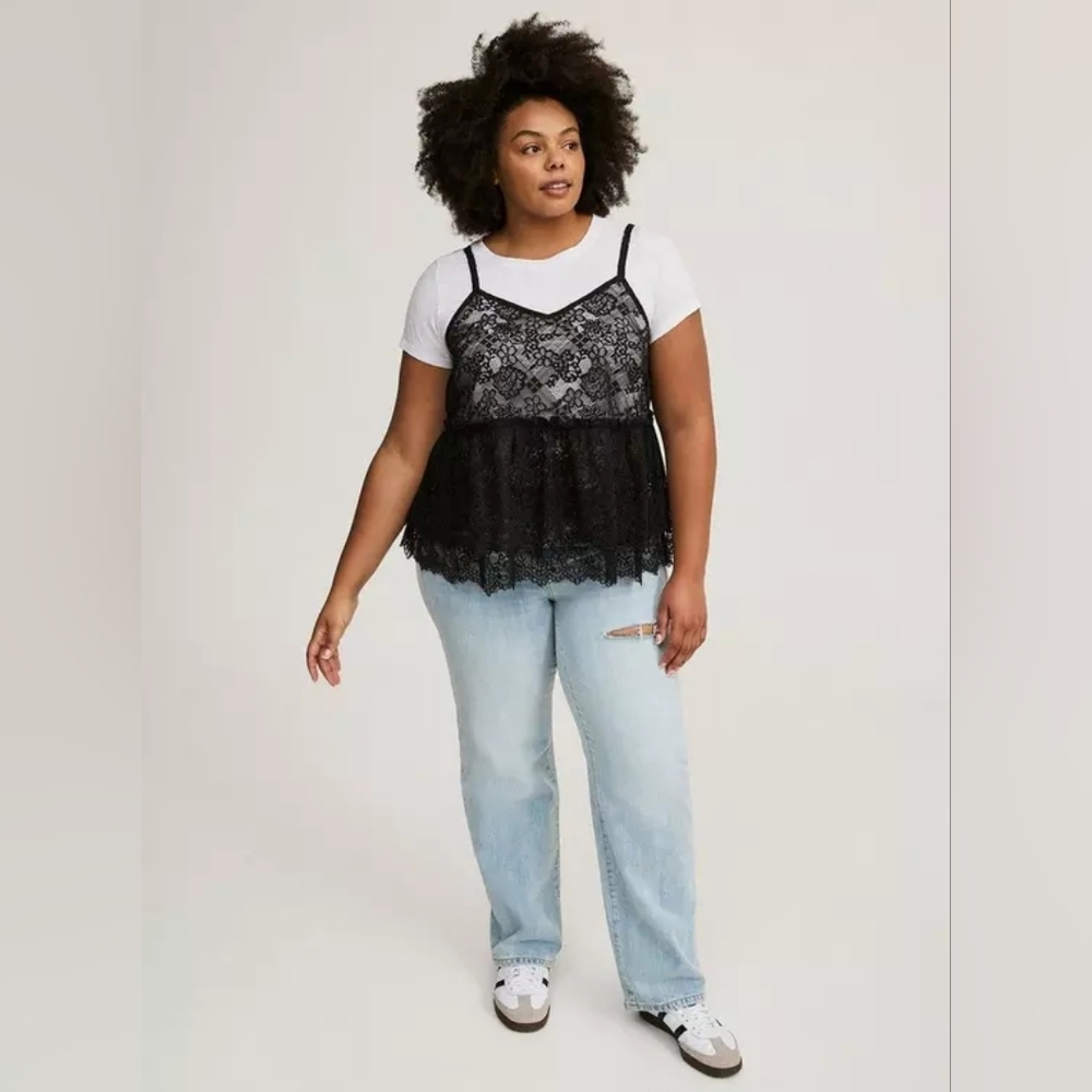 New Torrid Peplum Ruffle Cami 2Fer Top - Picture 4 of 5